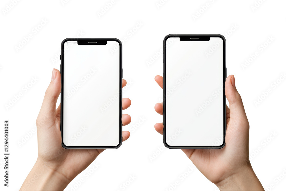 Poster smartphone mockup display transparency background png transparent white minimalist concept studio en