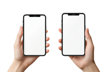 Smartphone mockup display transparency background png transparent white minimalist concept studio environment