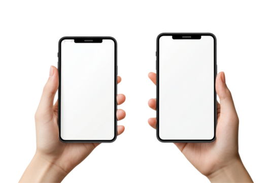 Smartphone mockup display transparency background png transparent white minimalist concept studio environment