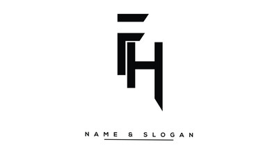 FH, HF Abstract Letters Logo Monogram