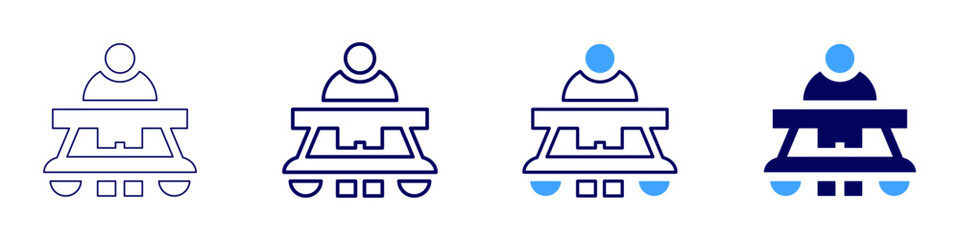 Therapy exercises icon in 4 different styles. Thin Line, Line, Bold Line, Duotone. Duotone style. Editable stroke