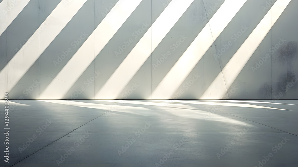 Aufkleber bright light casting long shadows on a clean indoor surface creating an abstract pattern and minimai