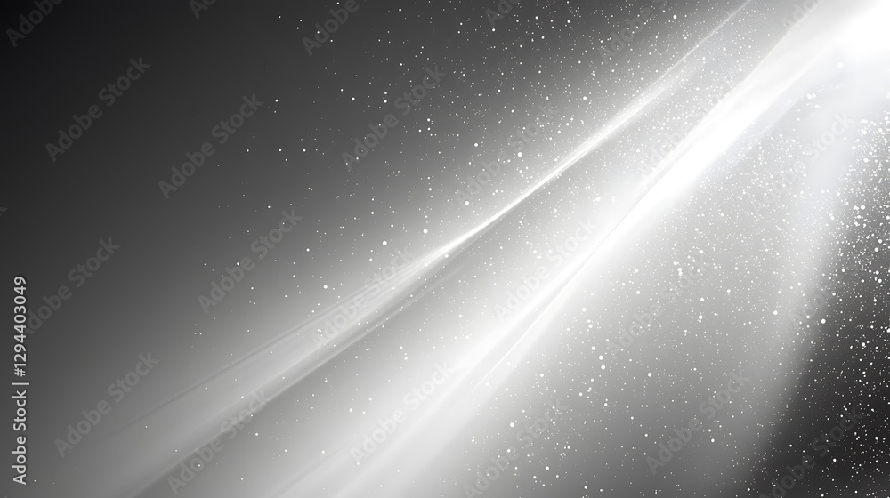 Poster radiant light beams shining through soft particles in a dark, ethereal background creating a mystica