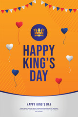 King's day celebrations design template. Design for digital banner or print.
