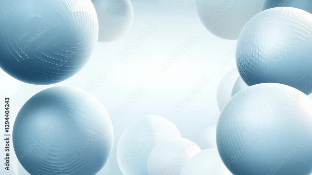 Poster lots of beautiful chaotic and slow translucent spheres on a dark background. suitable for abstract d
