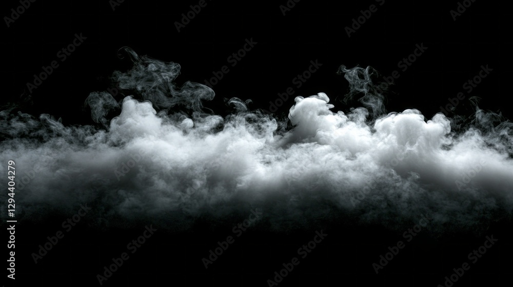 Poster swirling white clouds emerge from a dark background, creating a stunning contrast that evokes a sens