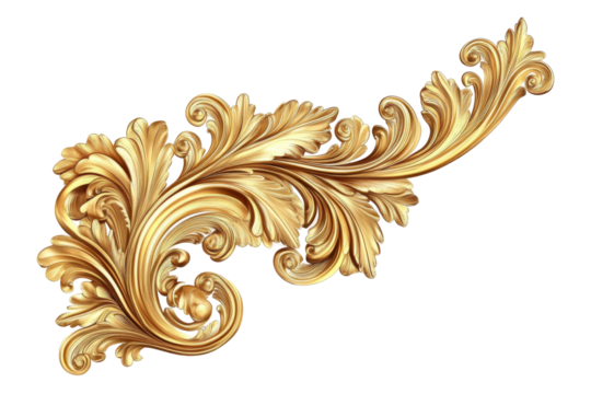Golden ornamental design with transparent background png format art design decorative elements digital environment