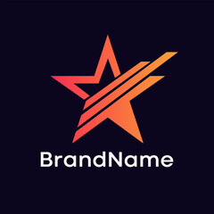 Obraz premium Rising Star Logo Design Vector