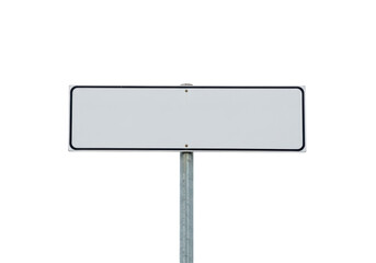 Isolated Blank White Road Sign on Pole
