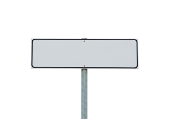 Isolated Blank White Road Sign on Pole