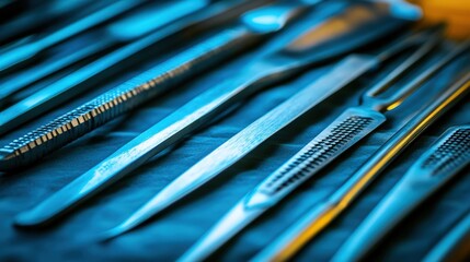Neatly Arranged Precision Surgical Tools on Sterilization Tray