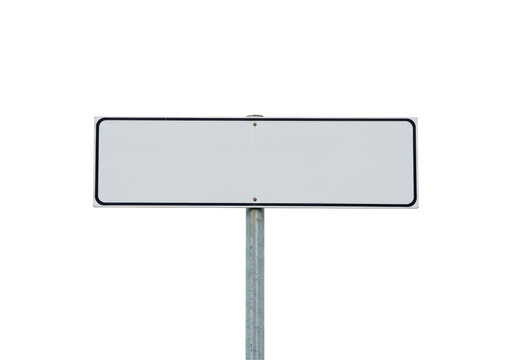Naklejki Isolated Blank White Road Sign on Pole