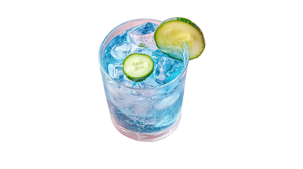Cocktail juice in a glass isolated on transparent background. 