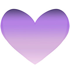 Cute sweet cartoon pink and purple metallic gradient heart shape isolated on white background-element illustration