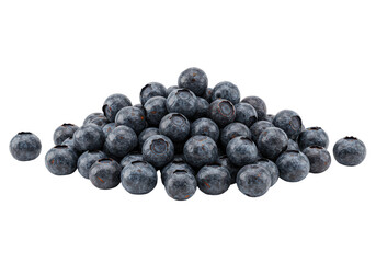 Isolated Pile of Fresh Blueberries