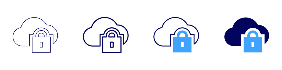 Cloud computing tools icon in 4 different styles. Thin Line, Line, Bold Line, Duotone. Duotone style. Editable stroke