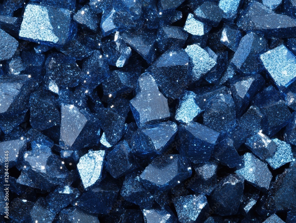 Poster captivating close up of sparkling blue crystals creating a dazzling texture and mesmerizing pattern 