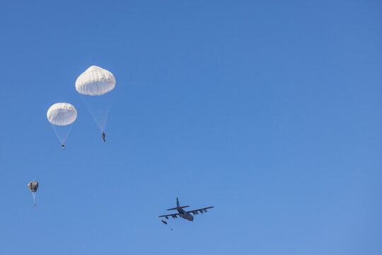 Yearly event Market Garden paradroppings in september at Ginkel heath in Ede The Netherlands