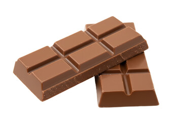 Isolated Milk Chocolate Bar Pieces with Crisp Detail