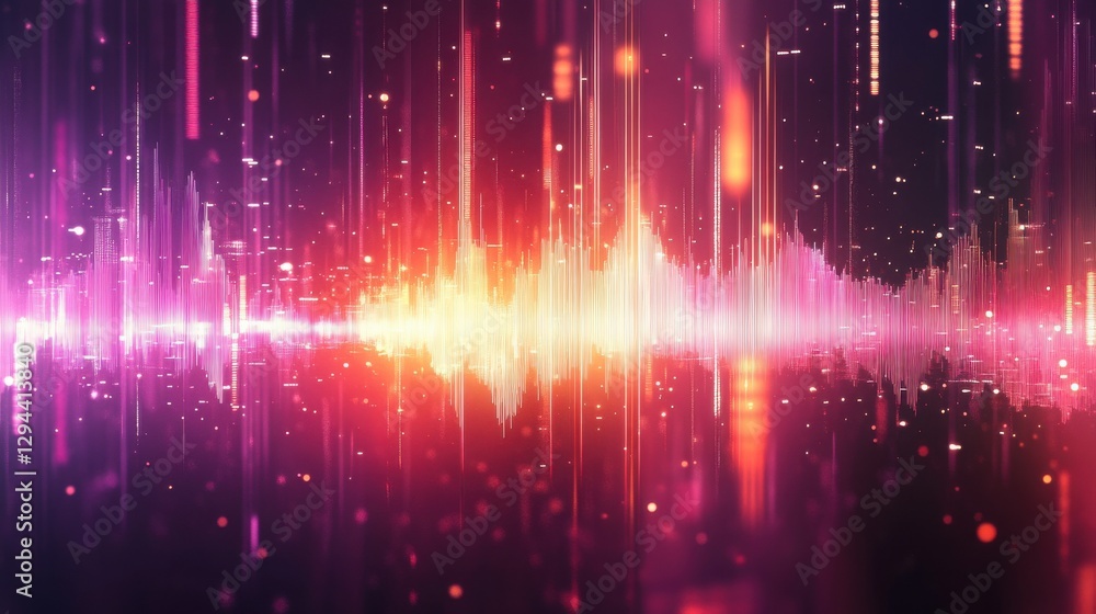 Aufkleber abstract sound waves visualization with vibrant color spectrum