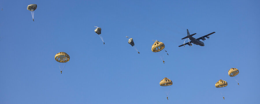 Yearly event Market Garden paradroppings in september at Ginkel heath in Ede The Netherlands