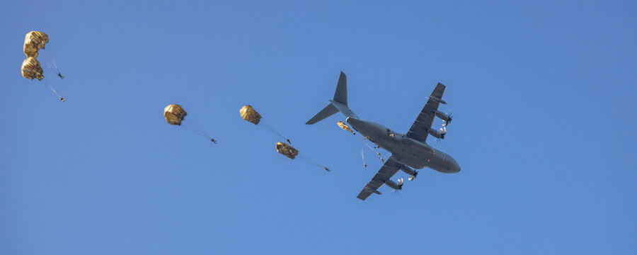 Yearly event Market Garden paradroppings in september at Ginkel heath in Ede The Netherlands