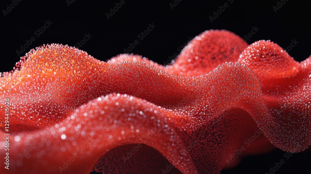 Aufkleber abstract red wave with bubbles on dark background for creative use