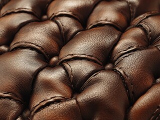 Obraz premium Brown Leather Chair Close Up