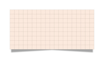Print. Pink squared sheet for notes, recipes. Isolated. Illustration. Images. Template. Paper. Blank. 