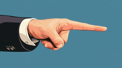 Hand Gesture Indicating Direction in Business Context Illustration