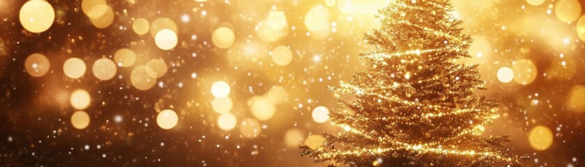 A tall giraffe adorned with a Christmas tree, lights twinkling in the background, while soft...