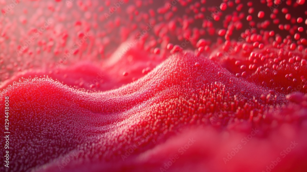 Poster abstract red textured background with bubbles and fluid movement