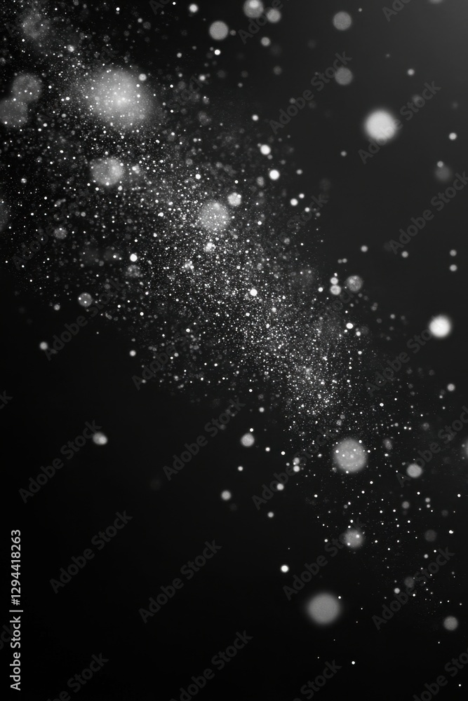 Poster ethereal galaxy of shimmering particles against a dark backdrop creating a sense of wonder and cosmi