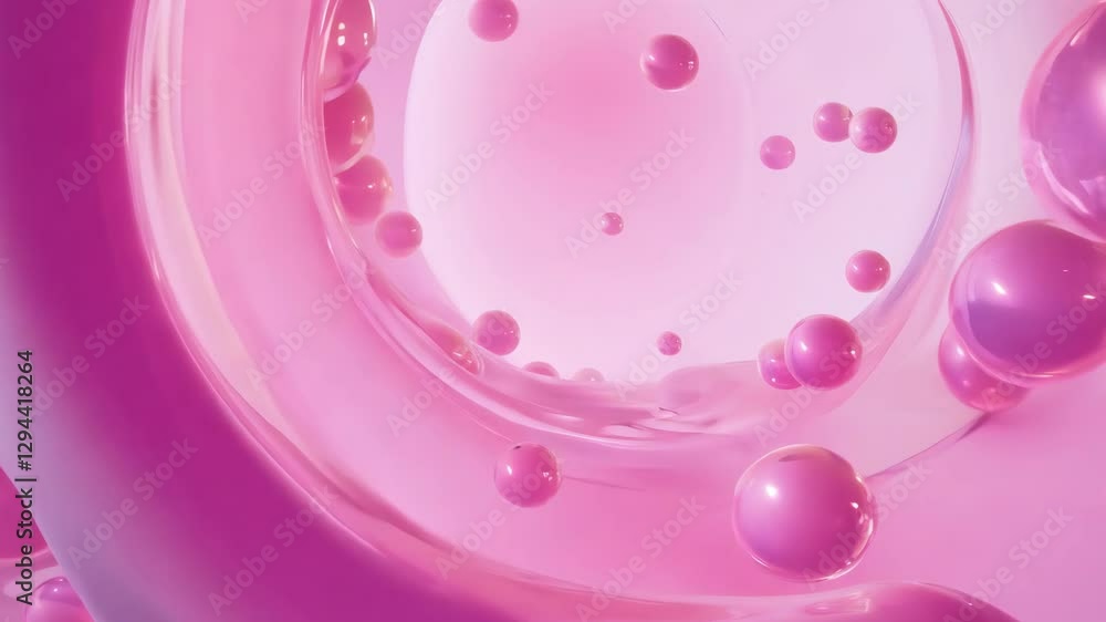 Poster lots of beautiful chaotic and slow translucent spheres on a dark background. suitable for abstract d