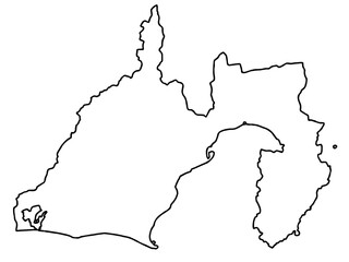 少しゆるい白い静岡県地図 中部地方 東日本