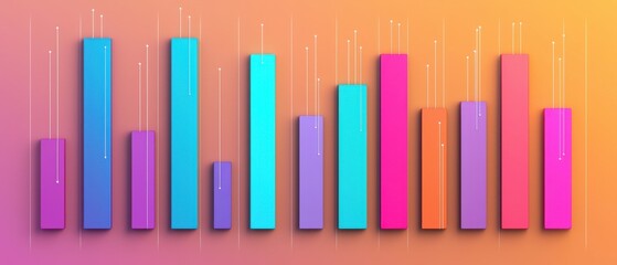 Pastel Background Infographics concept. Minimalist Pastel Gradient Business Infographic with Geometric Shapes and Charts