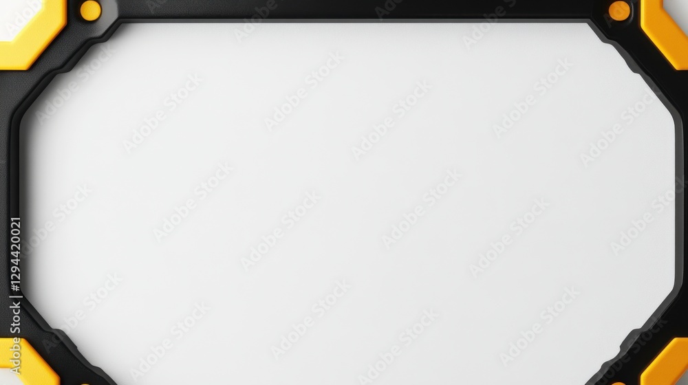 Poster blank display frame with yellow and black edges for customization