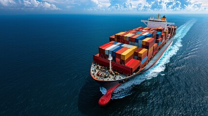 Obraz premium Maritime Law Expert Analyzing Blockchain-Powered Shipping Data and Logistics for Improved Efficiency, Transparency, and Sustainability in the Global Transportation Industry