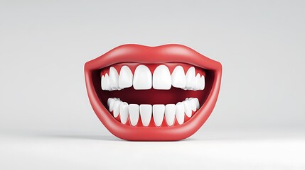 Naklejka premium Bright Smile: 3D Render of Healthy Teeth and Gums AI Generated
