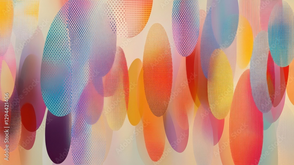 Poster abstract colorful circles with soft gradients and dots pattern