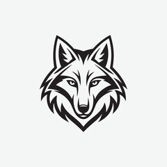 Download a high-quality wolf face vector silhouette with clean, sharp lines in black and white. Perfect for logos, tattoos, decals, and digital designs.