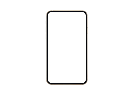 Isolated Modern Smartphone with Blank White Screen