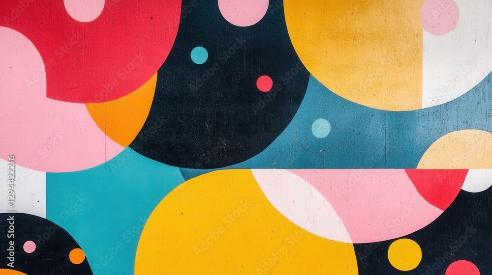 Poster colorful abstract geometric shapes with bold patterns and texture