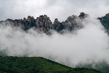 rock and cloud on the mountain