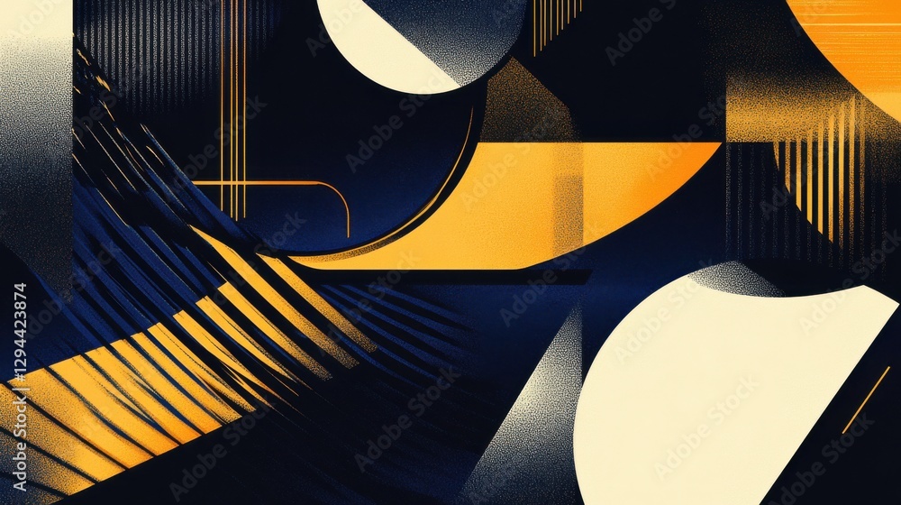 Poster abstract geometric pattern with bold colors and shapes