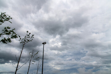 View of the street light against the cloudy sky