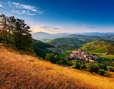 fiorenzuola di focara view from above marche region in italy parco naturale monte san bartolo