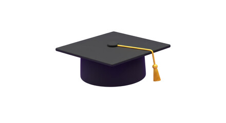Isolated Graduation Cap with Tassel
