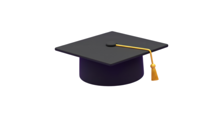 Isolated Graduation Cap with Tassel
