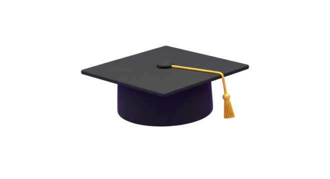 Isolated Graduation Cap with Tassel - Powered by Adobe